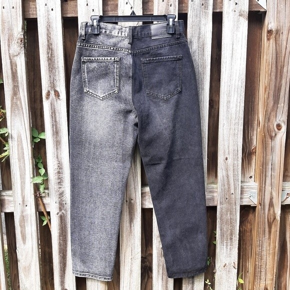 Blue Savvy Jeans Straight Leg Mom Fit 2 tones denim Black Grey Size 7/28 - Picture 12 of 13